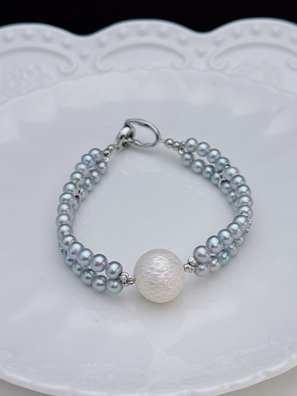 26B517 Handmade High Quality Freshwater Pearl Bracelet 13.8mm Edison Pearl 7”